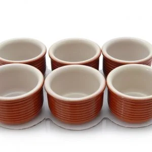 Wavy Ramekins Natural/White Pack of 6