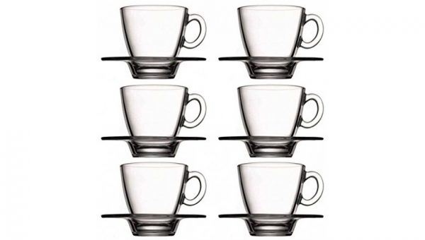 Aqua Coffee Cup & saucer set x6 225ml (95040) - Image 3