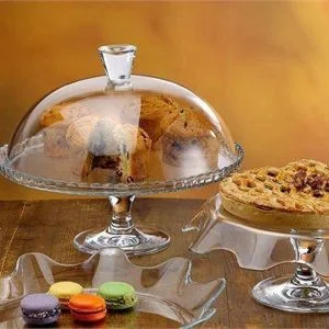 Footed Cake Plate w/Dome 33cms (95200)