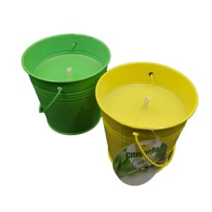 Citronella Candle in Metal Bucket