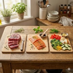 Chopping Board Bamboo Set 3 Pcs 22x14cm