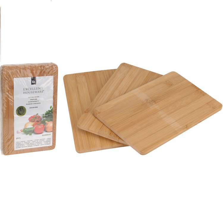 Chopping Board Bamboo Set 3 Pcs 22x14cm - Image 4