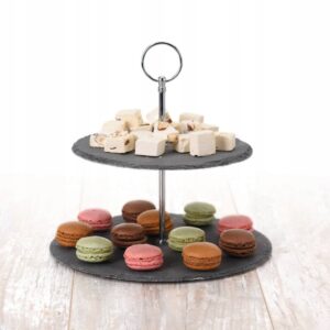 Cake Stand 2 Tier Slate