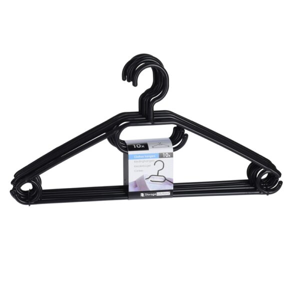 Clothes Hanger Set 10 Pcs Black - Image 2