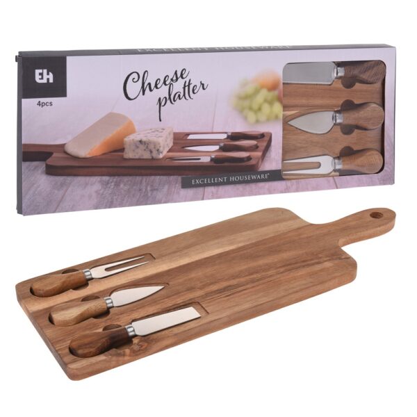 Cheese Board with 3 Knives - Image 4