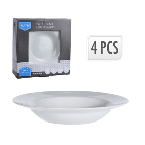 Porcelain Deep Plate 20.50cm Set of 4 - Image 2