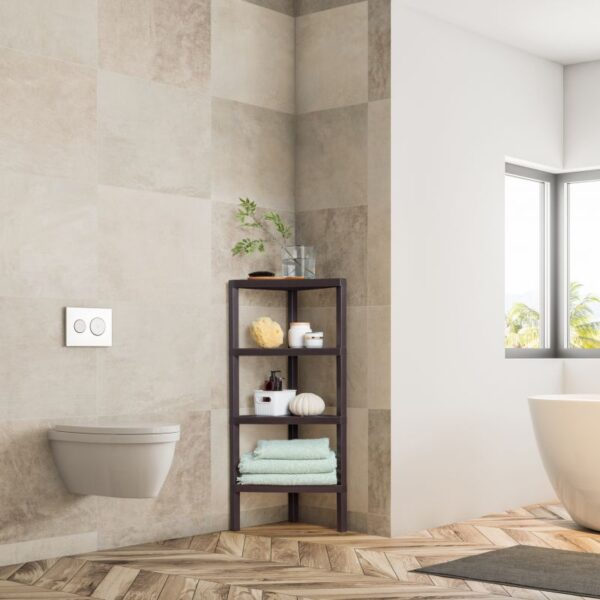 Lombok Corner Rack 4 Levels Brown