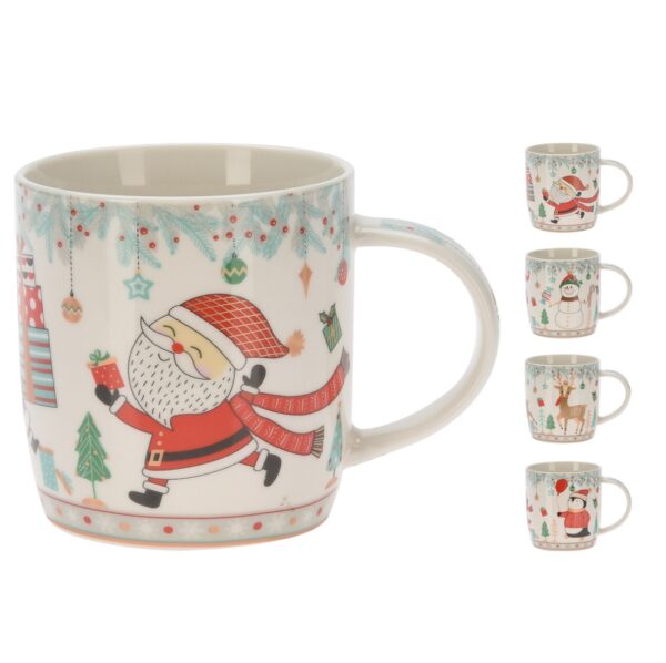 Xmas Mug Porcelain 370ml (4 Designs)