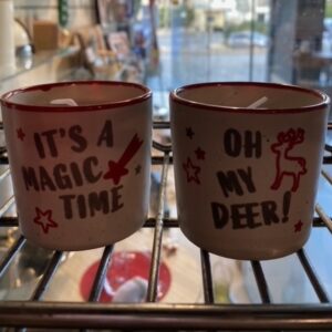 Xmas Candle In Reactive Glaze Pot