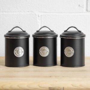 T/C/S Storage Canisters Set 3 Pcs Black