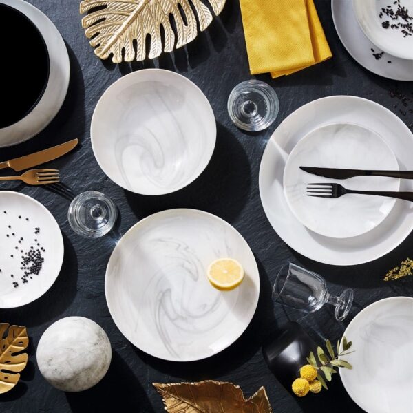 Diwali White Marble Side Plate 19cm - Image 2