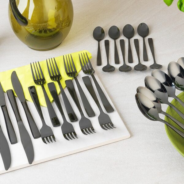 Salter 16 Pcs Regal Black Cutlery Set - Image 3