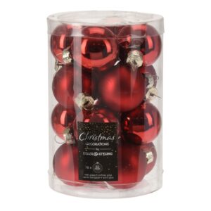 Xmas Baubles 35mm 16 Pcs Red
