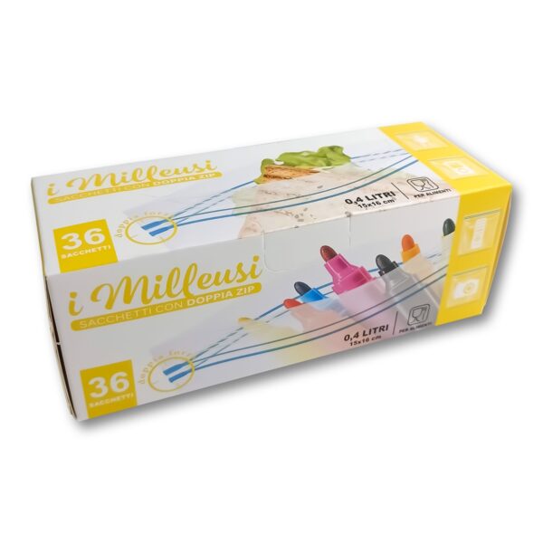 Double Zip Bags 36 Pcs 0.40Lt