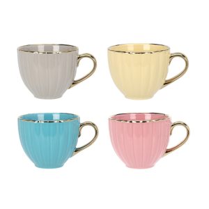 Porcelain Mug with Gold Rim 400ml (4 Colours)