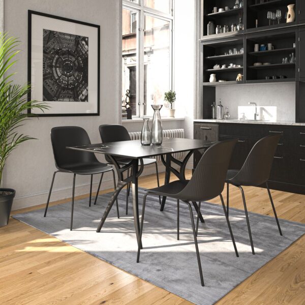 Table Ivy-L 80x140cm Black Marble Top