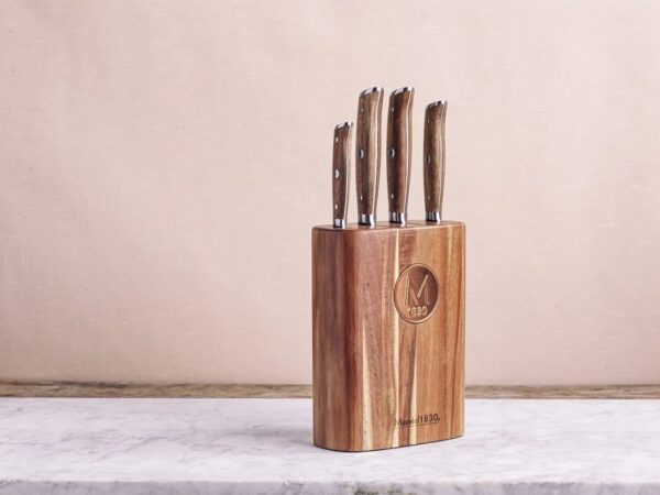 Mauviel Acacia Knife Block Copper