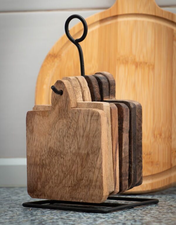 Wooden Coasters Set 6 Pcs