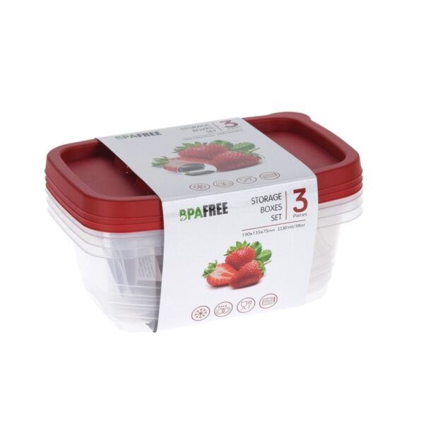 Storage Rect Boxes Set 3 Pcs 1130ml - Image 3