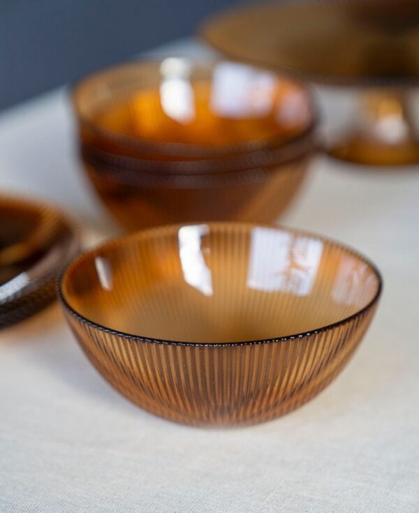 Amber Glass Bowl 15cm - Image 2