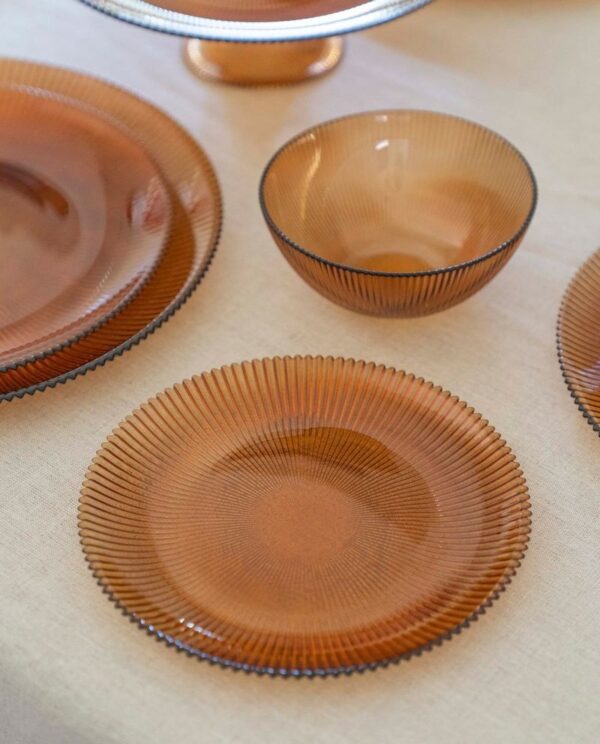 Amber Glass Side Plate 21cm
