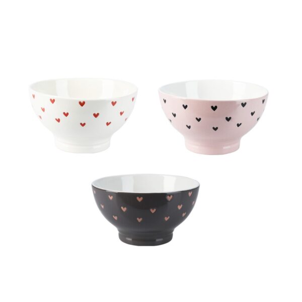 Hearts Stoneware Bowl 450ml (3 Colours) - Image 3