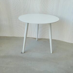 Syros 50cm Round Side Table White