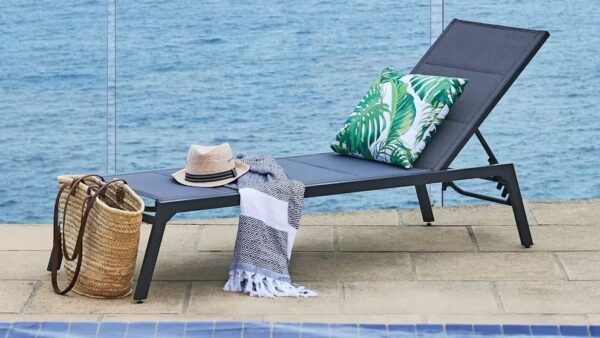 Bon Padded Sunlounger Grey