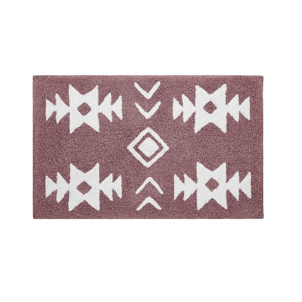 Bath Mat 45x70cm Pink/White