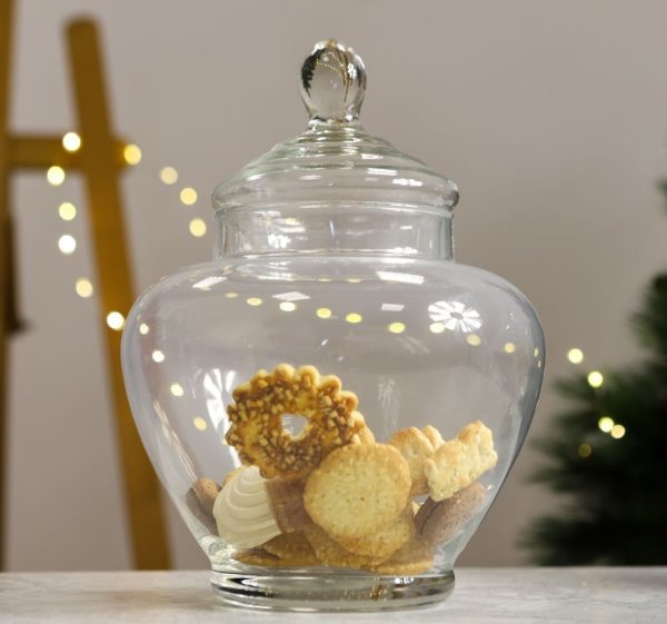 Glass Storage Vase with Lid - Image 2