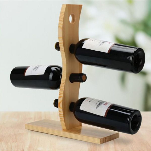 Wooden Wine Rack for 4 Bottles - Image 2
