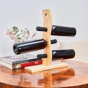 Wooden Wine Rack for 4 Bottles