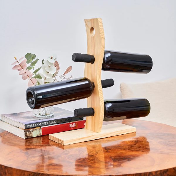 Wooden Wine Rack for 4 Bottles