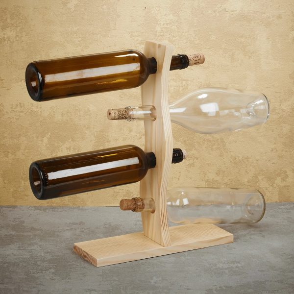 Wooden Wine Rack for 4 Bottles - Image 3