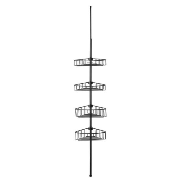 Telescopic Bar with 4 Baskets Black - Image 5