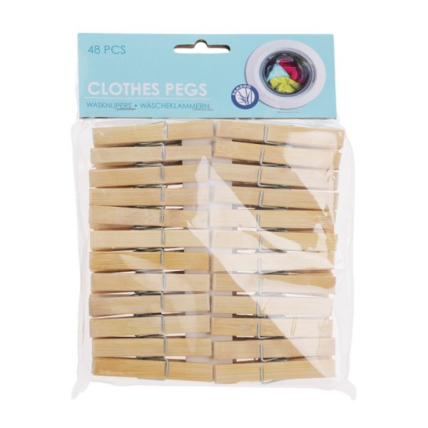 Bamboo Clothes Pegs 48 Pcs