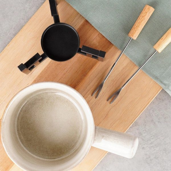 Fondue Set Porcelain with Forks - Image 3