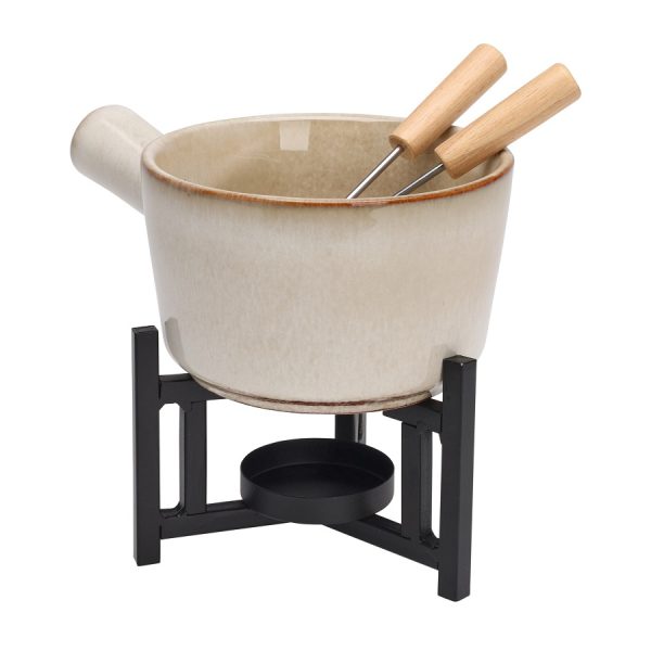 Fondue Set Porcelain with Forks - Image 4