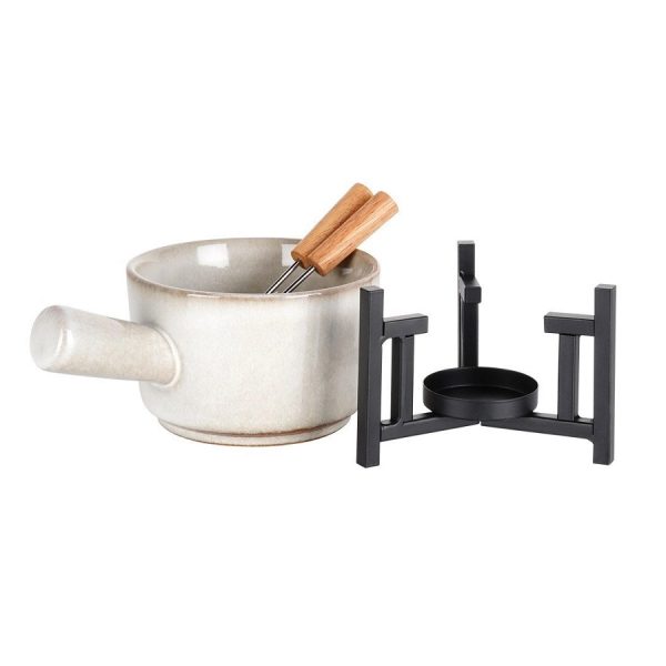 Fondue Set Porcelain with Forks - Image 5