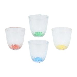 Coloured Drinking Glass 300ml Set 4 Pcs