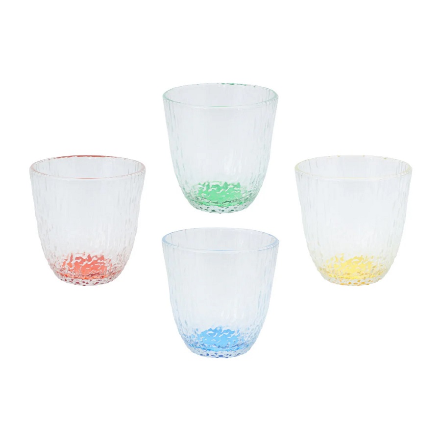 Coloured Drinking Glass 300ml Set 4 Pcs