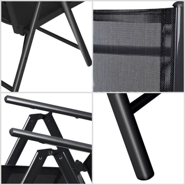 Folding Chair Matt Black - Image 3