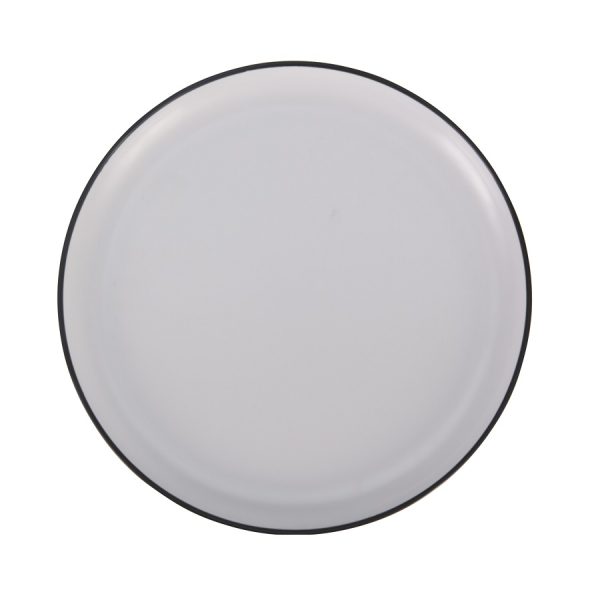 Melamine Plate 25cm Black & White