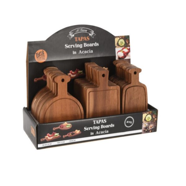 Cutting Board Acacia Wood 19cm (3 Designs) - Image 4