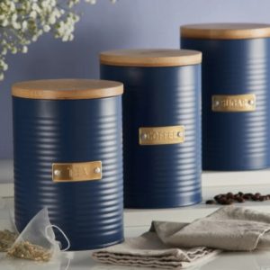 Typhoon Otto Tea/Coffee/Sugar Canister Navy