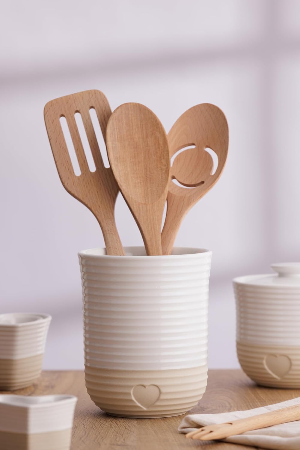 Rustic Charm Utensil Jar - Image 2