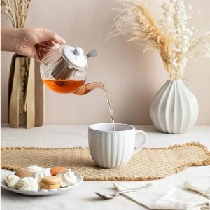 P&K Luxe Teapot 500ml Glass White