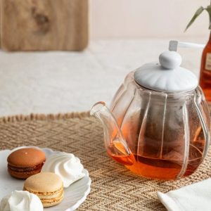 P&K Luxe Teapot 1000ml Glass White