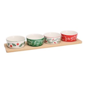 Xmas Serving Set On Tray Set 5 Pcs