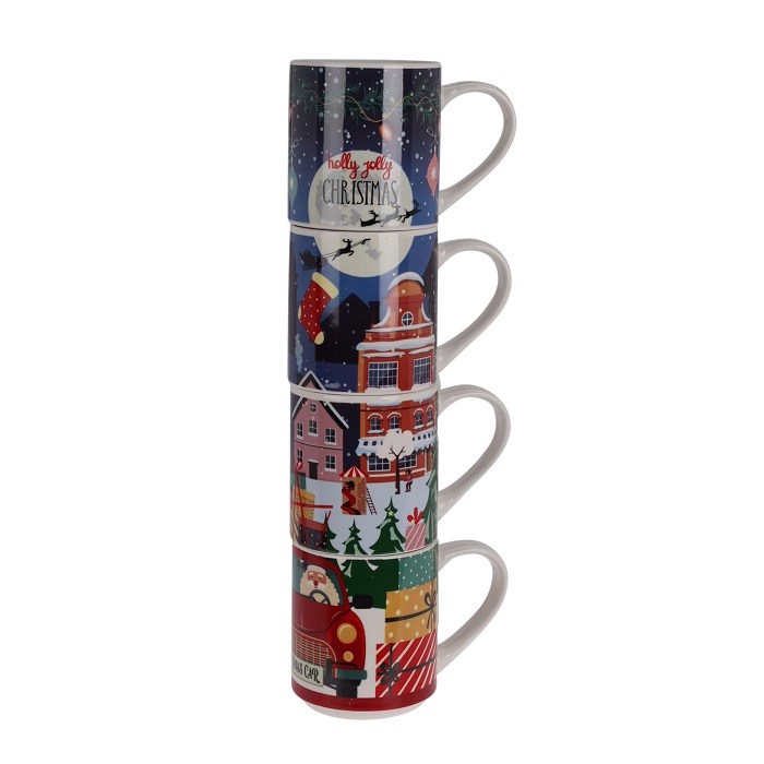 Xmas Porcelain Mugs 265ml 4Pcs (2 Designs) - Image 4